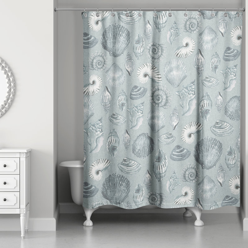 Rideau de douche simple Ariew, Bleu