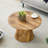 Natural Wood Grain MDF Round Coffee Table - 23.6" Diameter, 13.8" Height.Natural Wood Grain Texture Sticker,Exquisite Wood Grain Surface,Flexible Matchingmround Tabletop Design.-1616117382-1616117383