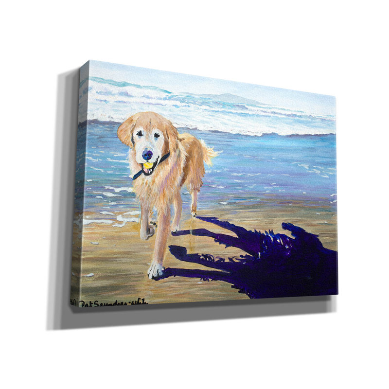 Art mural sur toile Epic Graffiti «Ali At The Beach» par Pat Saunders-White, 34 po x 26 po, H 26 po x l 34 po