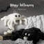 Phantoscope Happy Halloween Faux Fur Spider Shaped Throw Pillow, Black, 9 x 16 inch