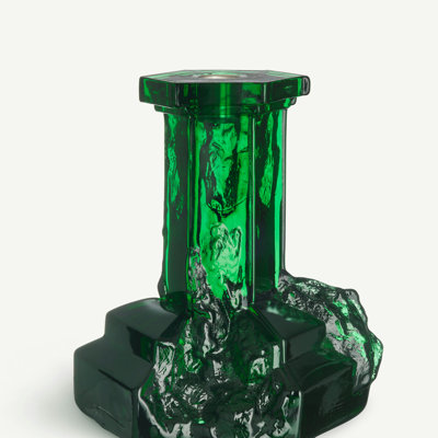Bougie Rocky Baroque vert émeraude grand