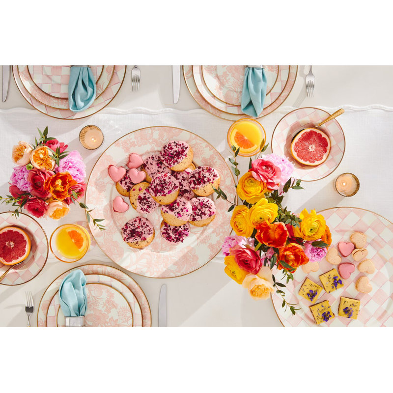 Rosy English Garden Enamel Salad/Dessert Plate