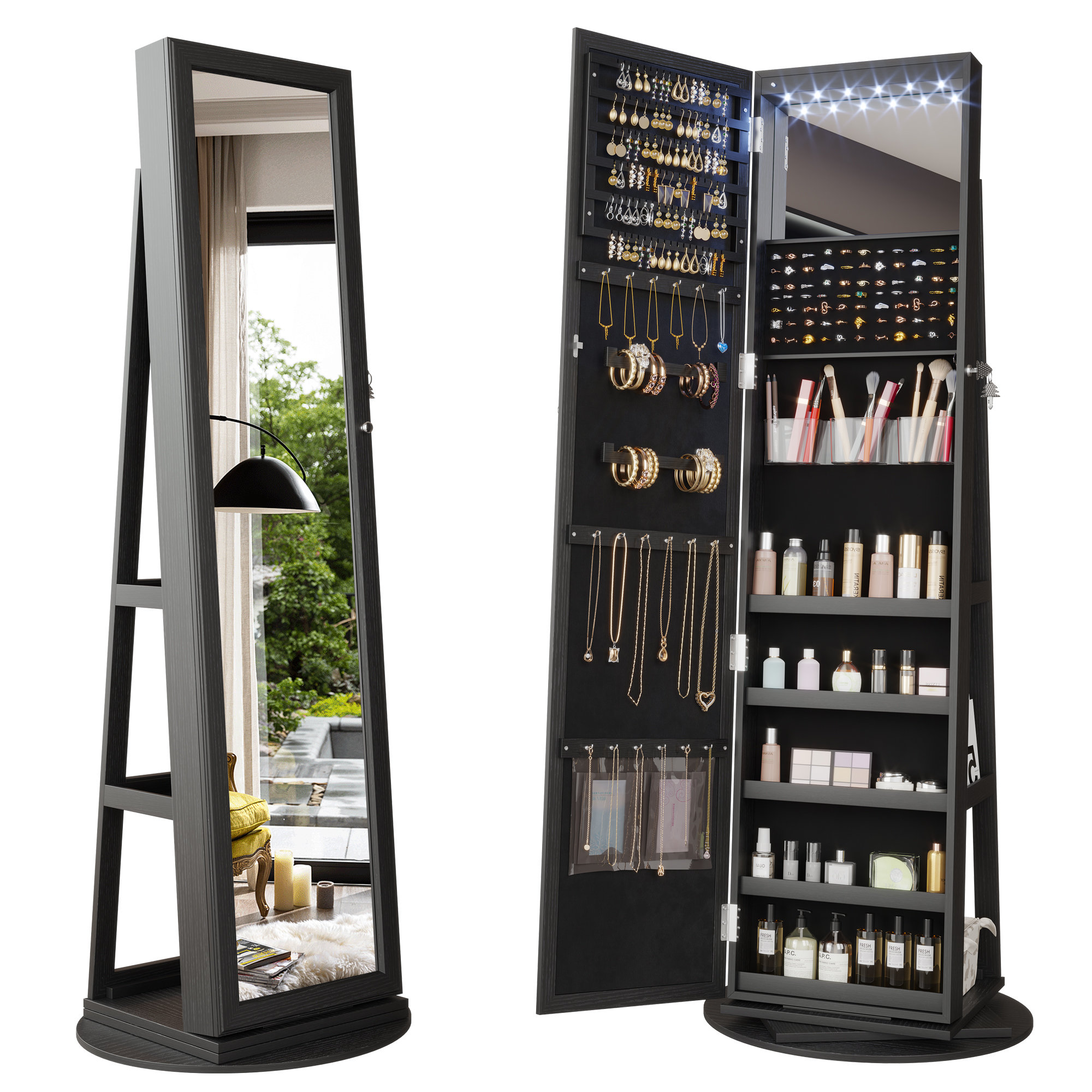 Loon Peak® Chrisney 21.6'' Wide Jewelry Armoire with Mirror & Reviews | Wayfair