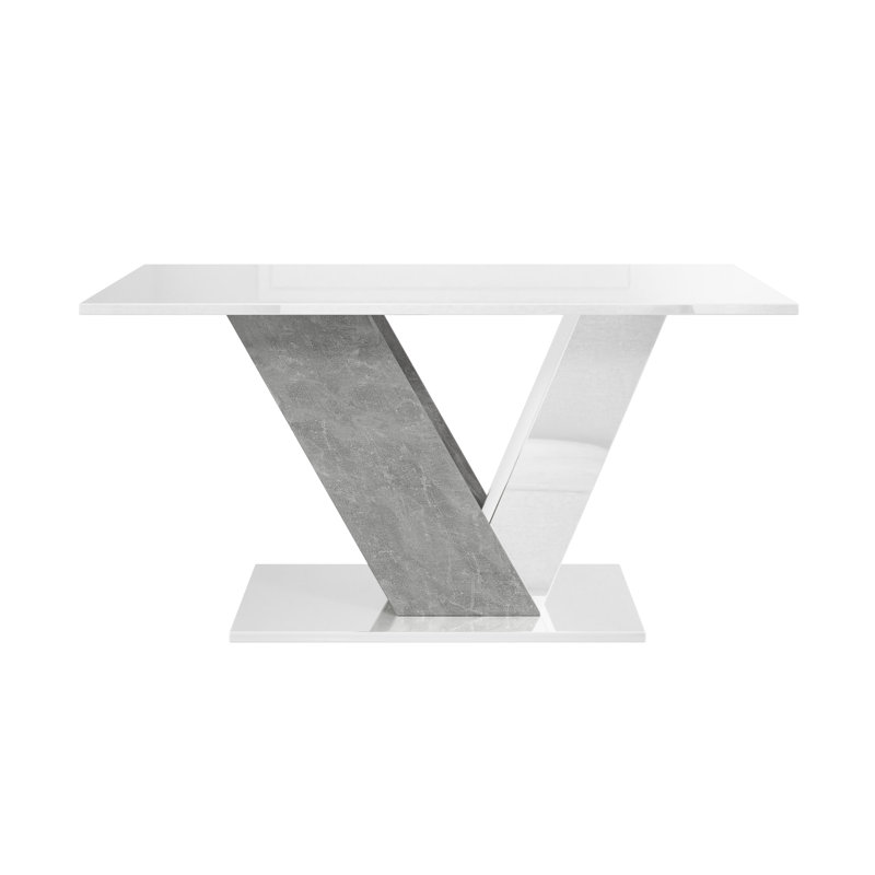 Pedestal Coffee Table, White/Grey