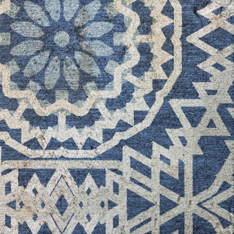 Tapis à poils longs lavable à la machine de qualité supérieure ADS619, Navy, 10' x 14'