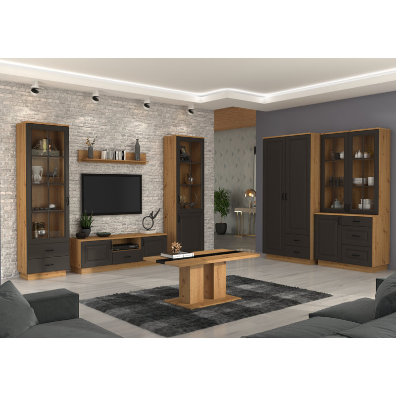 Emrick Display Cabinet,  Grey/Brown