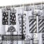 Rideau de douche blanc avec 12 crochets-129039411