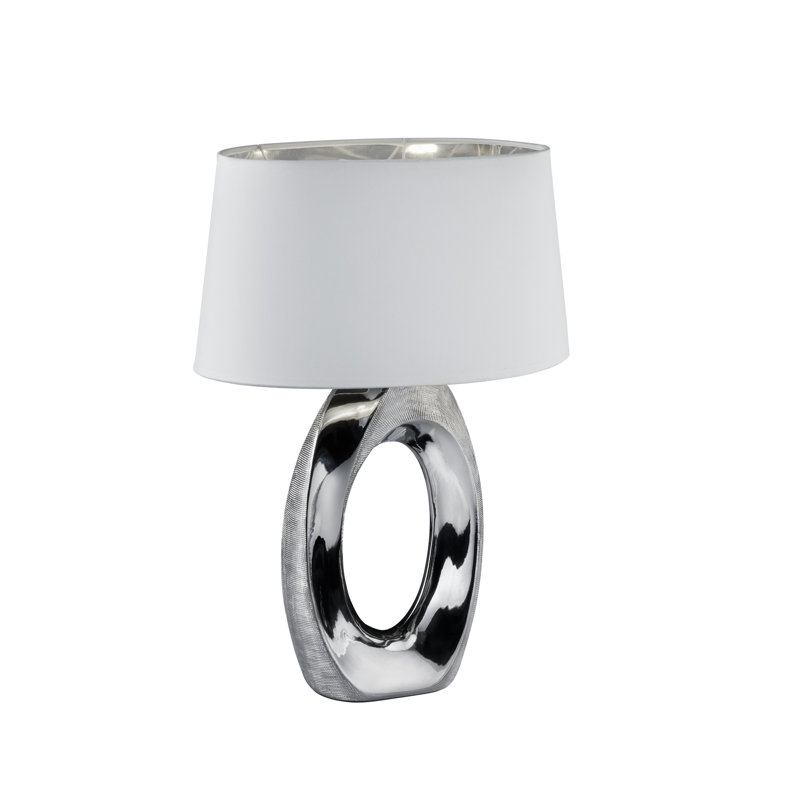 Kenia 52Cm Table Lamp, Silver frame/White shade