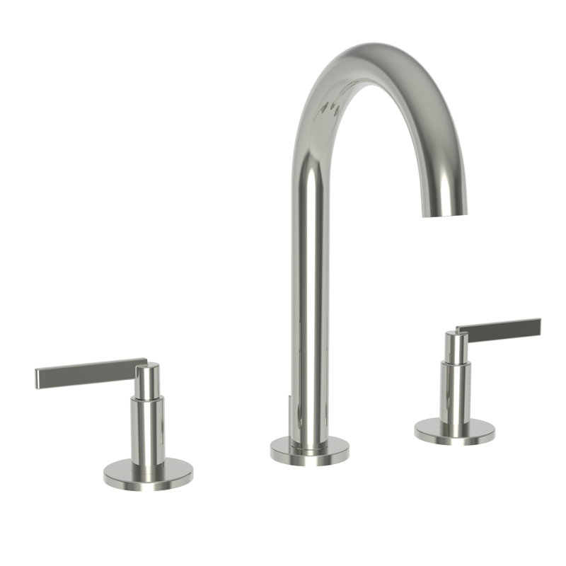 Tolmin Widespread Bathroom Faucet with Drain Assembly, Polished Nickel, Lever Handle