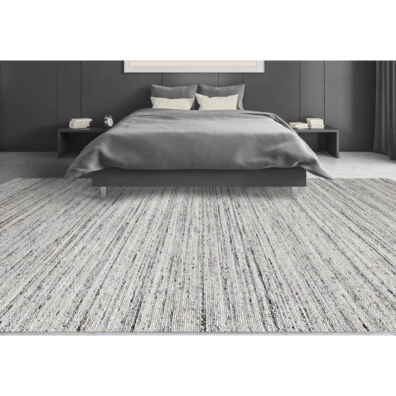 Wool Abstract Area Rug in Gray