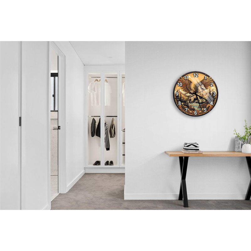 Horloge murale en verre trempé Pegasus, Blanc anglais, 10 pouces