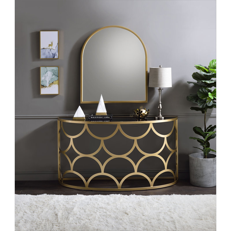 Console contemporaine de style demi-lune Eckel