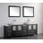  Modern 84" Freestanding Double Sink Bathroom Vanity with Engineered Marble Top and Matching Mirrors-27042765