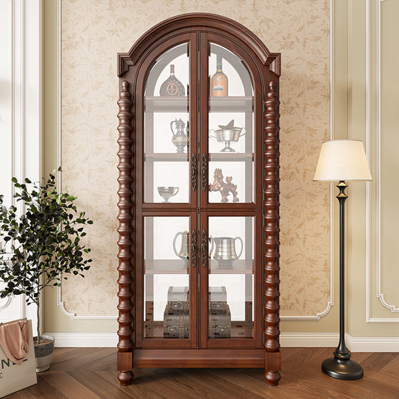 Nut-brown Solid Wood+Glass Display Cases, Nut Brown