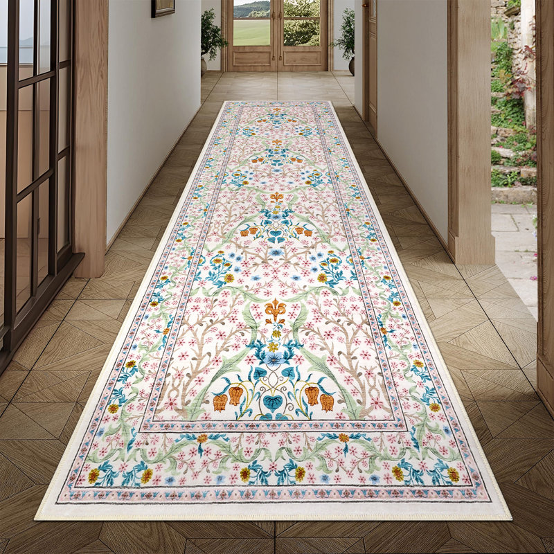 Machine Washable Rug Non Slip Non Shedding Rug Foldable Indoor Carpet for Living Room Bedroom Playroom Dorm Home Office, Pink