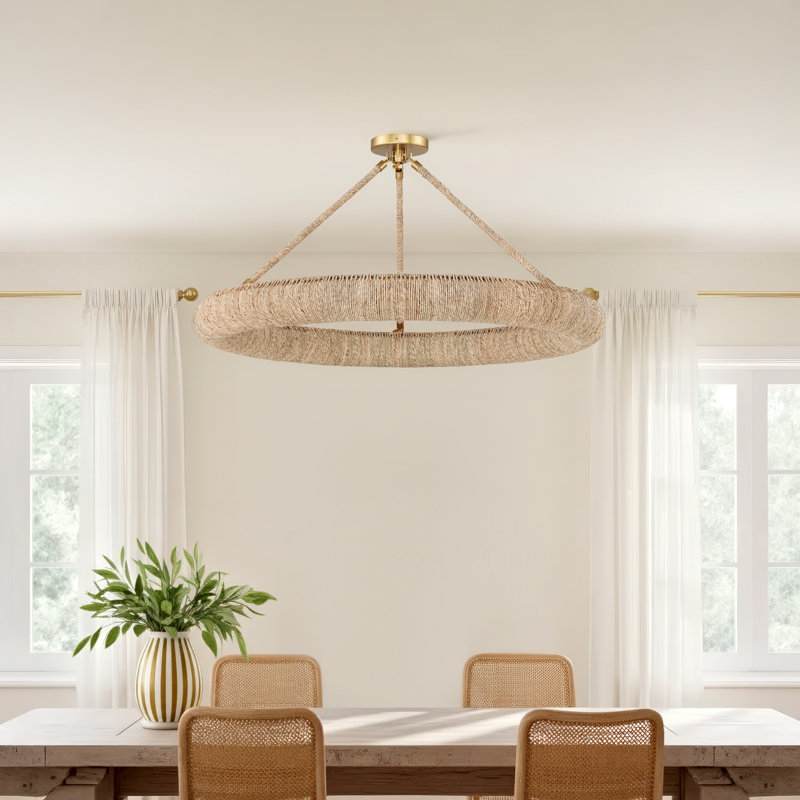 8 - Light Dimmable Wagon Wheel Chandelier