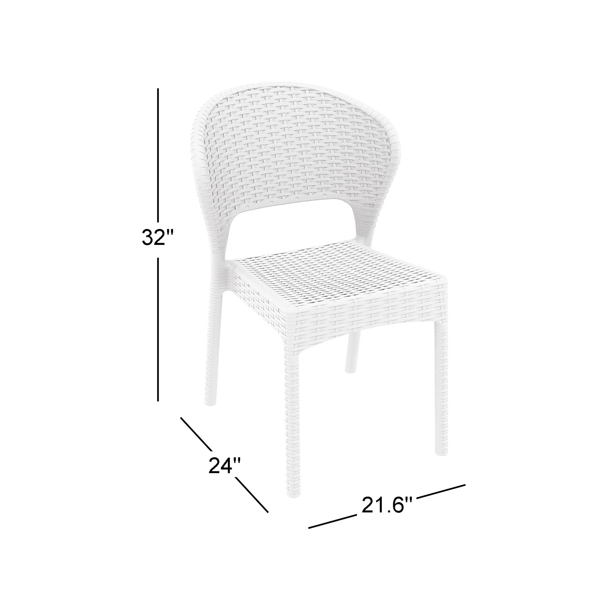 Helden Square 4 - Person Outdoor Dining Set, White