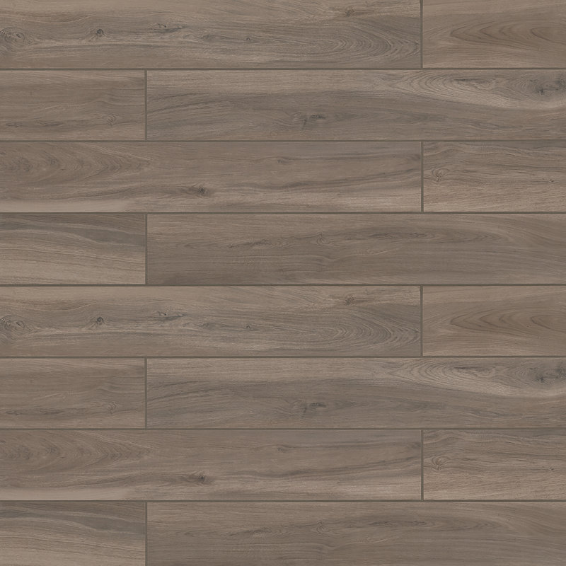 Refined 6" x 36" Porcelain Wood Look Floor Use Tile, Nut