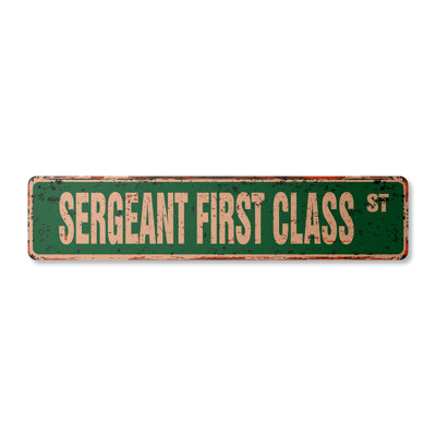 Plaque de rue Sergeant First Class en plastique robuste 7 po x 30 po