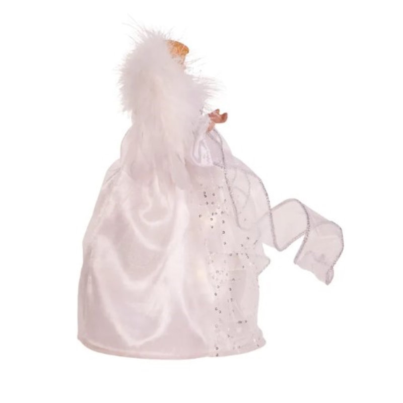 10-Inch Silver and White Lighted Angel Tree Topper