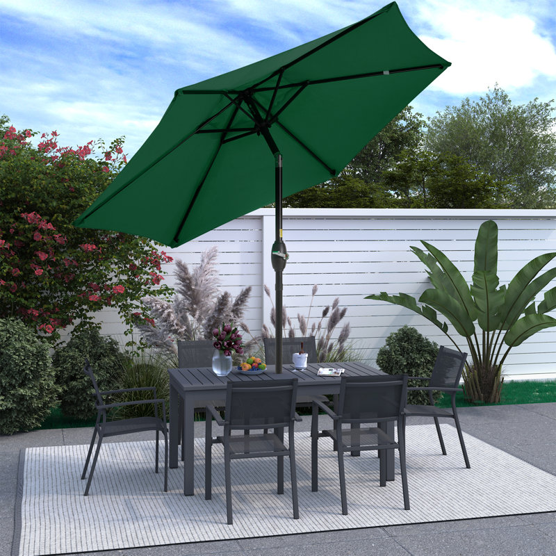 Parasol de marché 90 po avec manivelle Auman, Vert foncé