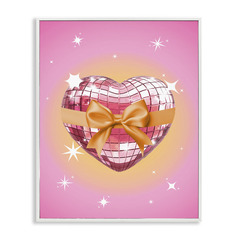 Giclée encadrée en forme de cœur et de ruban, design par Susan Arnot, H 20 po x l 16 po