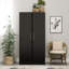 Armoire-penderie de 65 po de hauteur Bucholz, armoire de rangement avec rail de suspension et tablettes pour le salon, la cuisine et la salle de lavage, P 24,5 po x l 32 po x H 65 po, noir-960273296-1030462445