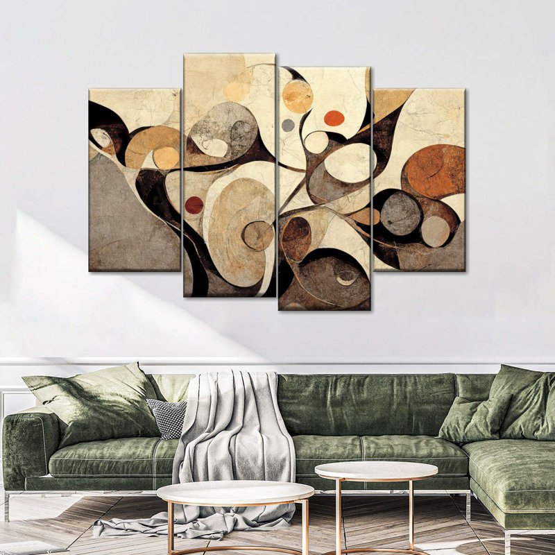 «Abstract Earth Tone Swirls», reproduction d'art sur toile, H 84 po x l 54 po x P 1,25 po