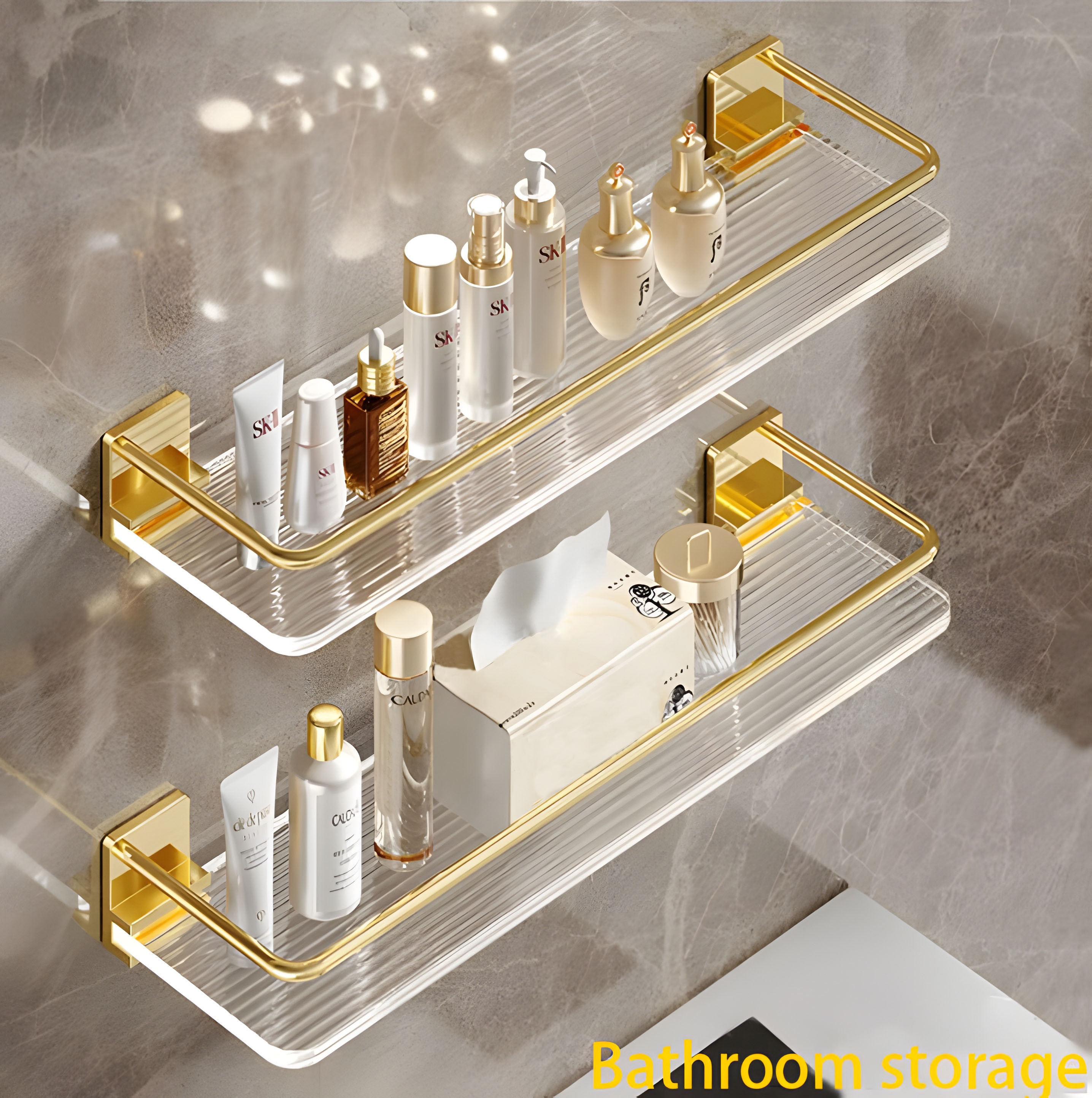 Magwood Adhesive Shower Shelf Rebrilliant Size: 17.60 H x 23.60 W x 4.90 D