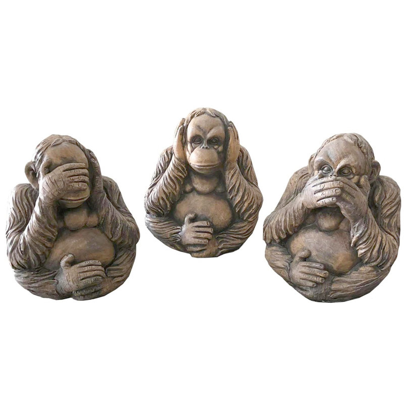 Deerwood Animals Weather Resistant Fiberstone Garden Statue