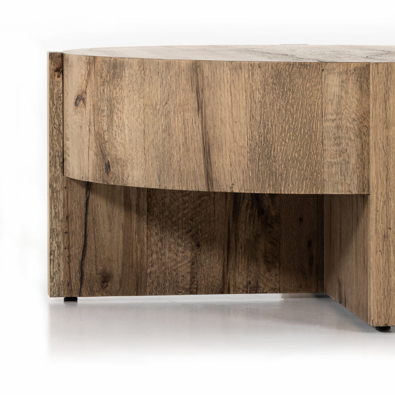 Glendo Single Coffee Table, 17.75"H x 41.5"W x 41.5"D, Rustic Oak Veneer