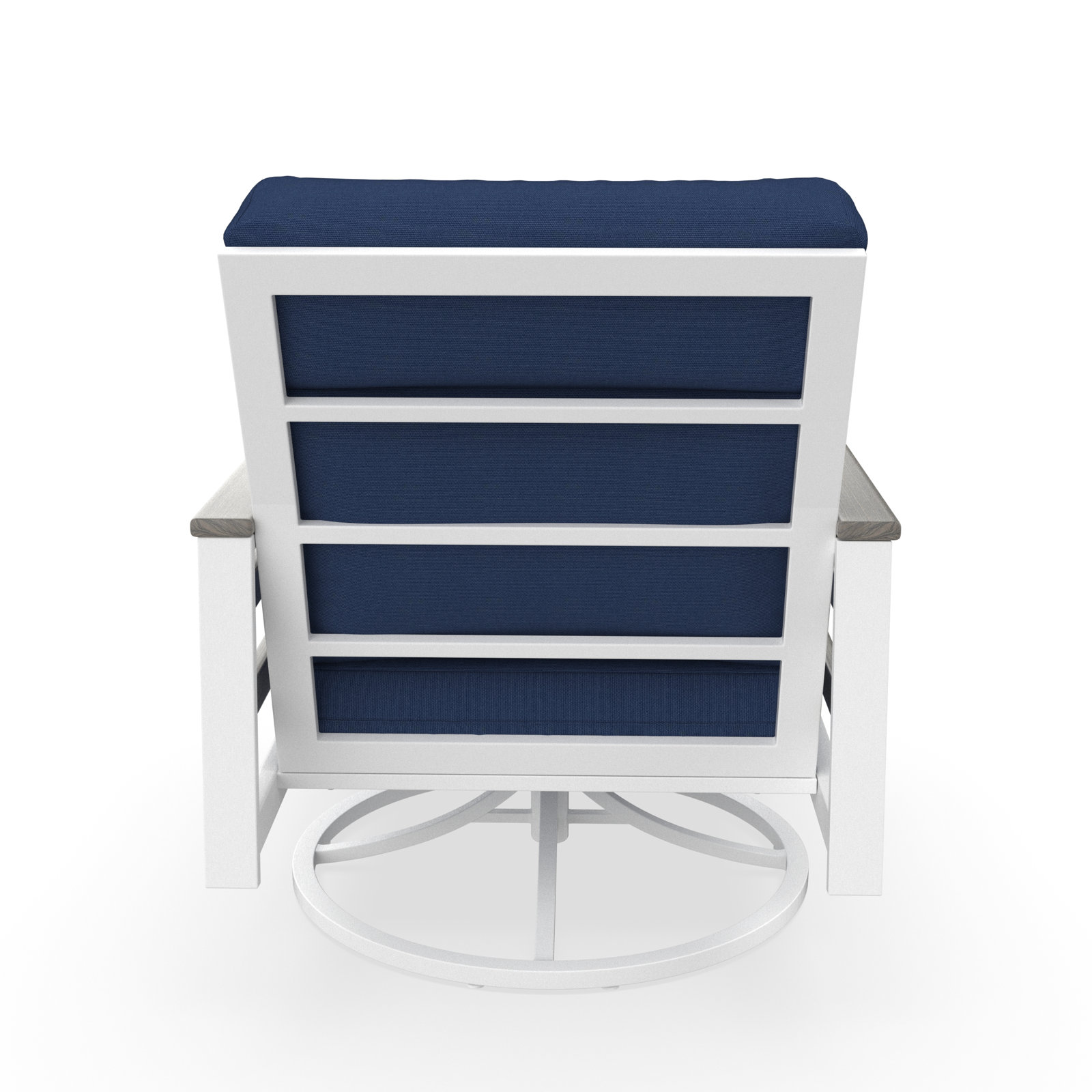 Townsend Sunbrella® Swivel Patio Lounge Chair, Canvas Navy, White