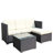 Outdoor Garden Patio Furniture 5-Piece Pe Rattan Wicker Cushioned Sofa Sets And Coffee Table, Patio Furniture Set;Outdoor Couch ( Beige Cushion), Outdoor Patio Sofa Outdoor Set
