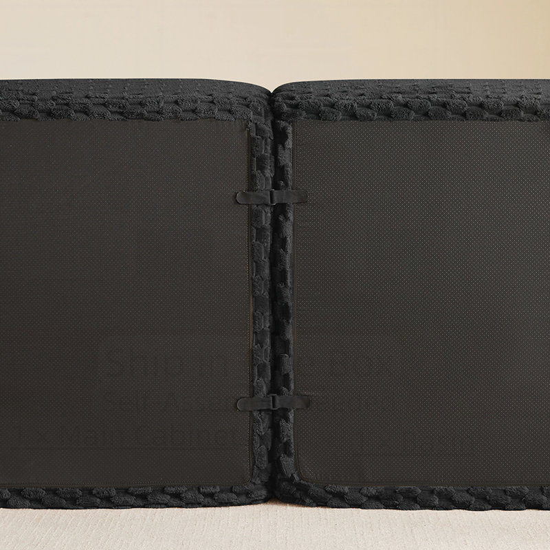 Canapé modulaire moderne pour le salon, tissu en flanelle avec assise profonde, sans assemblage, canapé sans os, Noir
