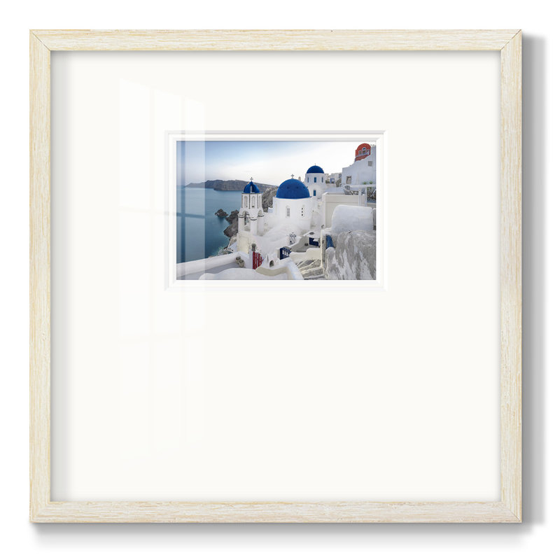 Santorini Sunrisepremium, reproduction encadrée, H 17 po x l 17 po x P 1,25 po
