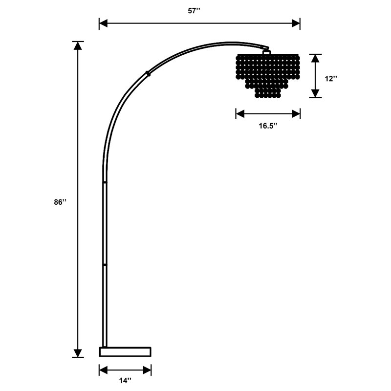 86'' Chrome Arched Floor Lamp
