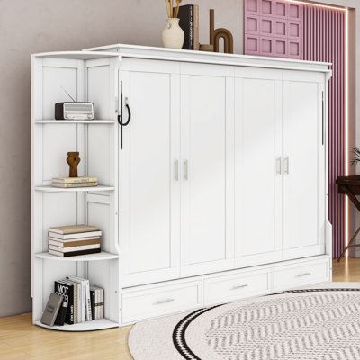 Lit escamotable avec tablettes et 3 tiroirs Murphy