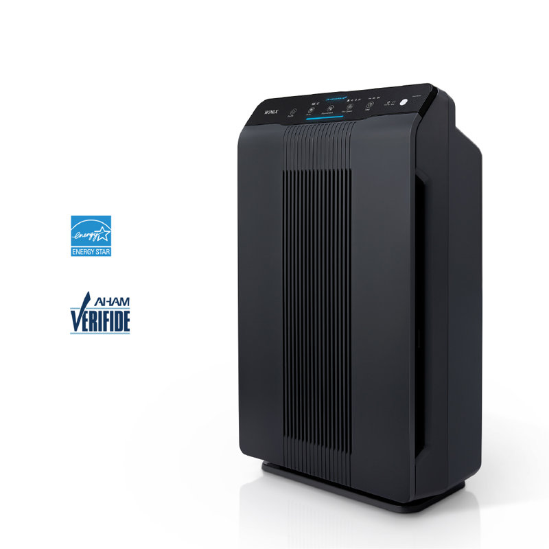 Charcoal Gray Tower Air Purifier with HEPA and Carbon Filters