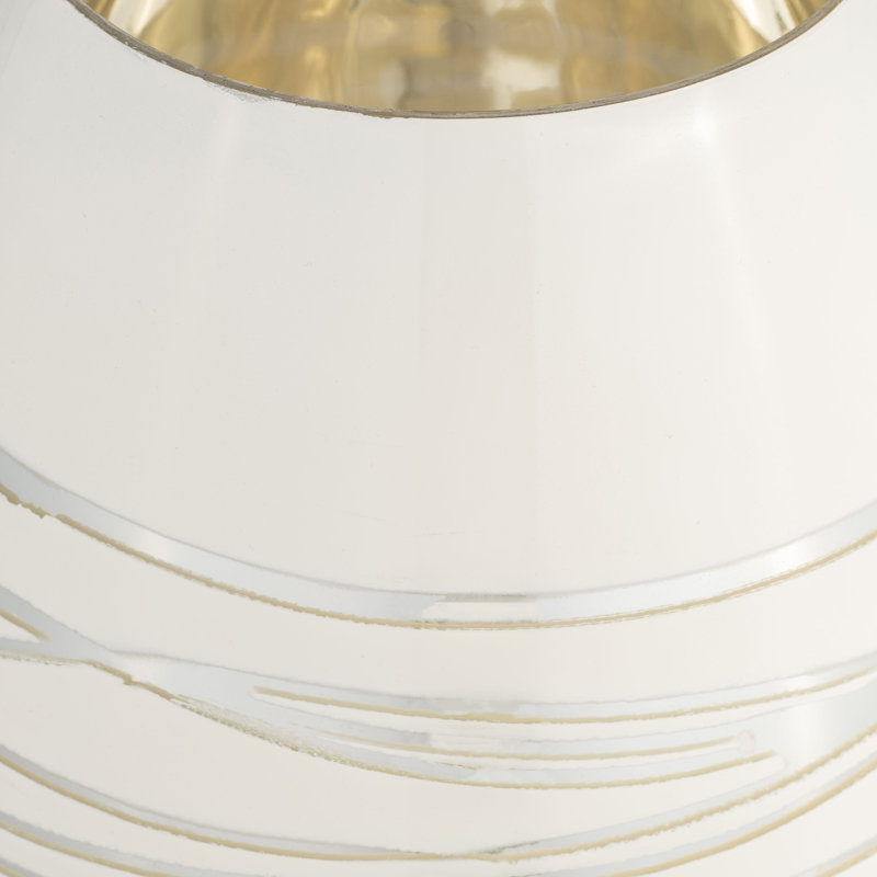 Neutral Glass Vase With Base, 9" H x 8" W x 8" D