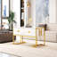 Table basse moderne 47,3 "avec 4 tiroirs et base dorée blanc-811879371