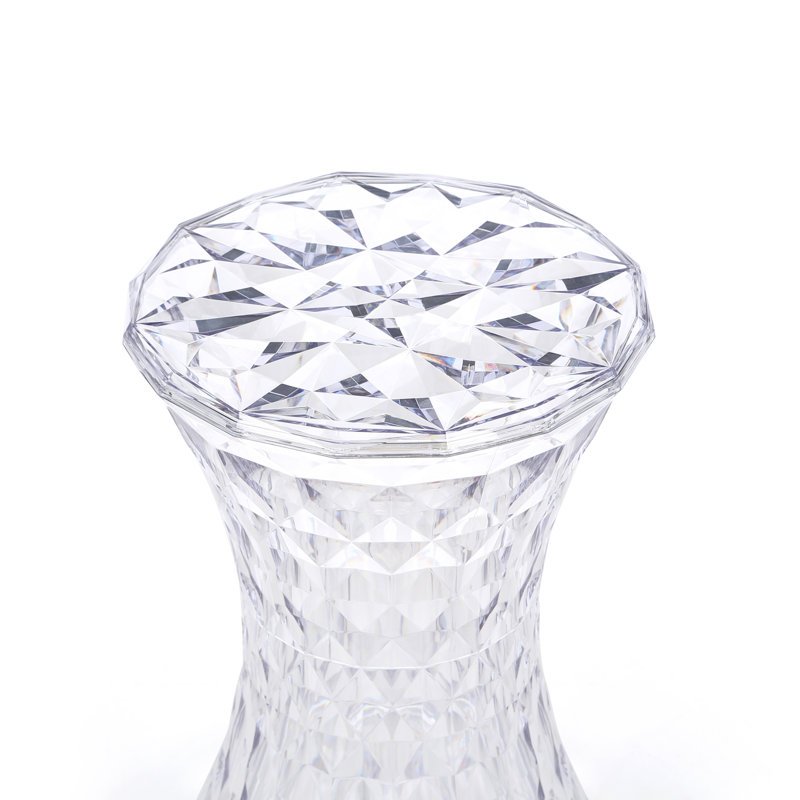 Stone Accent Stool, Crystal Clear