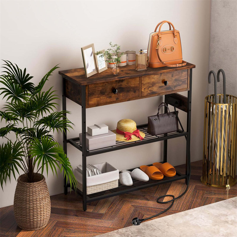 Annam 81cm Console Table, Brown/Black