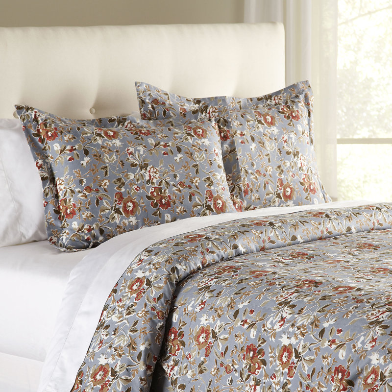 Traditional Cotton Floral Duvet Cover, King Duvet Cover