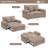 59.6" Convertible Sofa Bed with Adjustable Back, Charging Station & Pillows-858212862