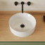 Lavabo de salle de bain vasque rond en céramique blanche 16 po x 16 po Deervalley