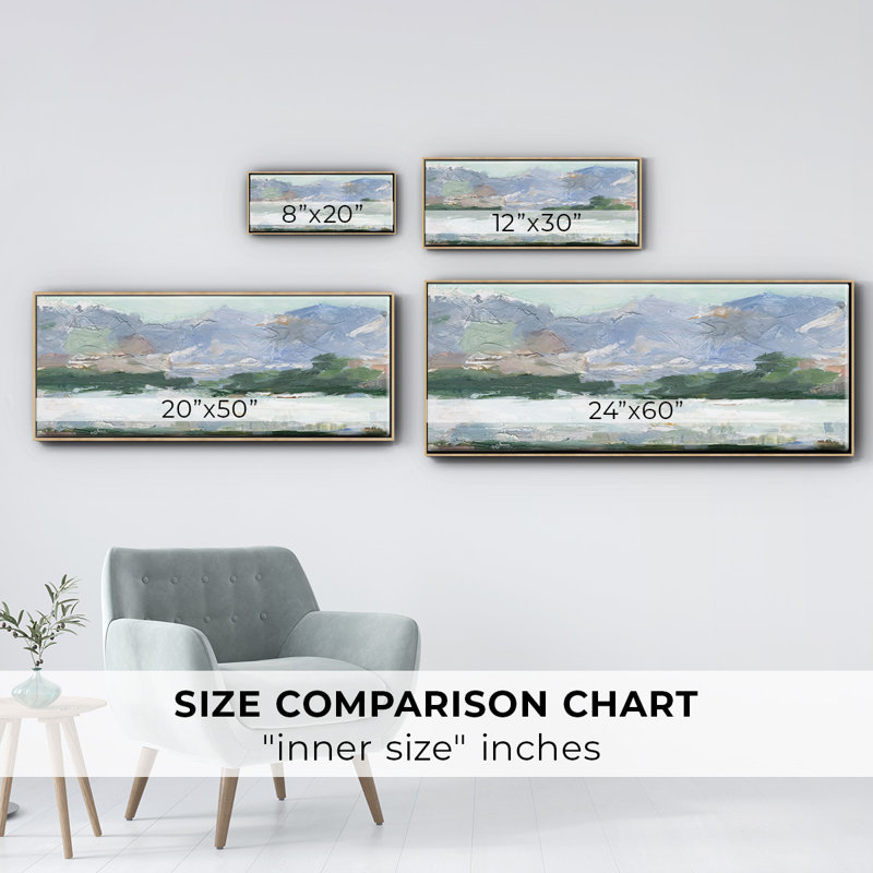 «Pastel Mountain View II», toile encadrée, H 20 po x l 50 po