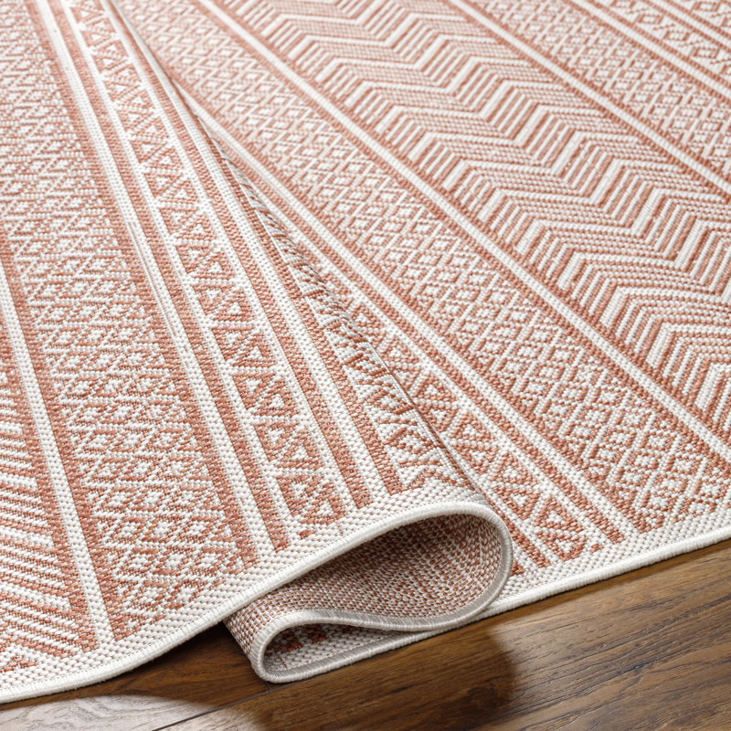 Isidro Southwestern Rug, Round 6'7", Pink/Ivory
