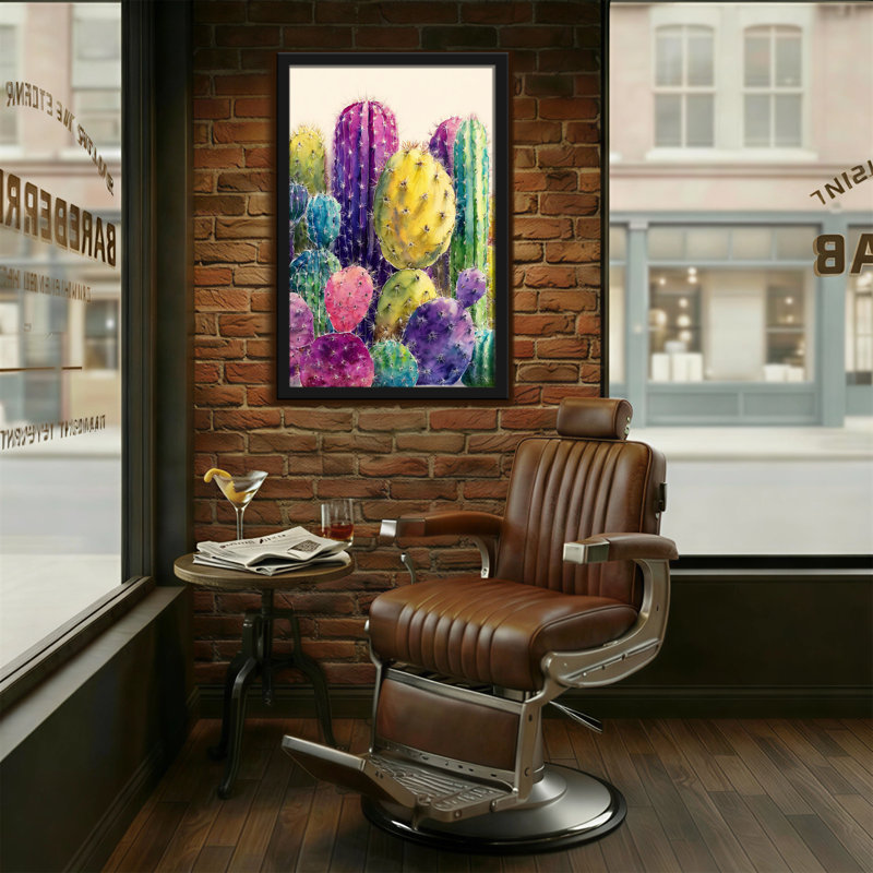 Plantes et fleurs, impression de cactus colorés à l'aquarelle