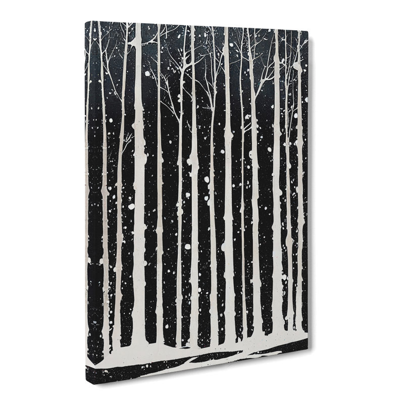 CAN-V0523-2895X Winter Forest Paint Splatter - Wrapped Canvas Print, 50cm H x 35cm W