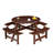 Brown Picnic Table For 8 With 4 Benches. Umbrella Hole, , Outdoor Areas Like Garden, Backyard, Porch Person - Brown. Built-In Benches, , Backyard-2092167561